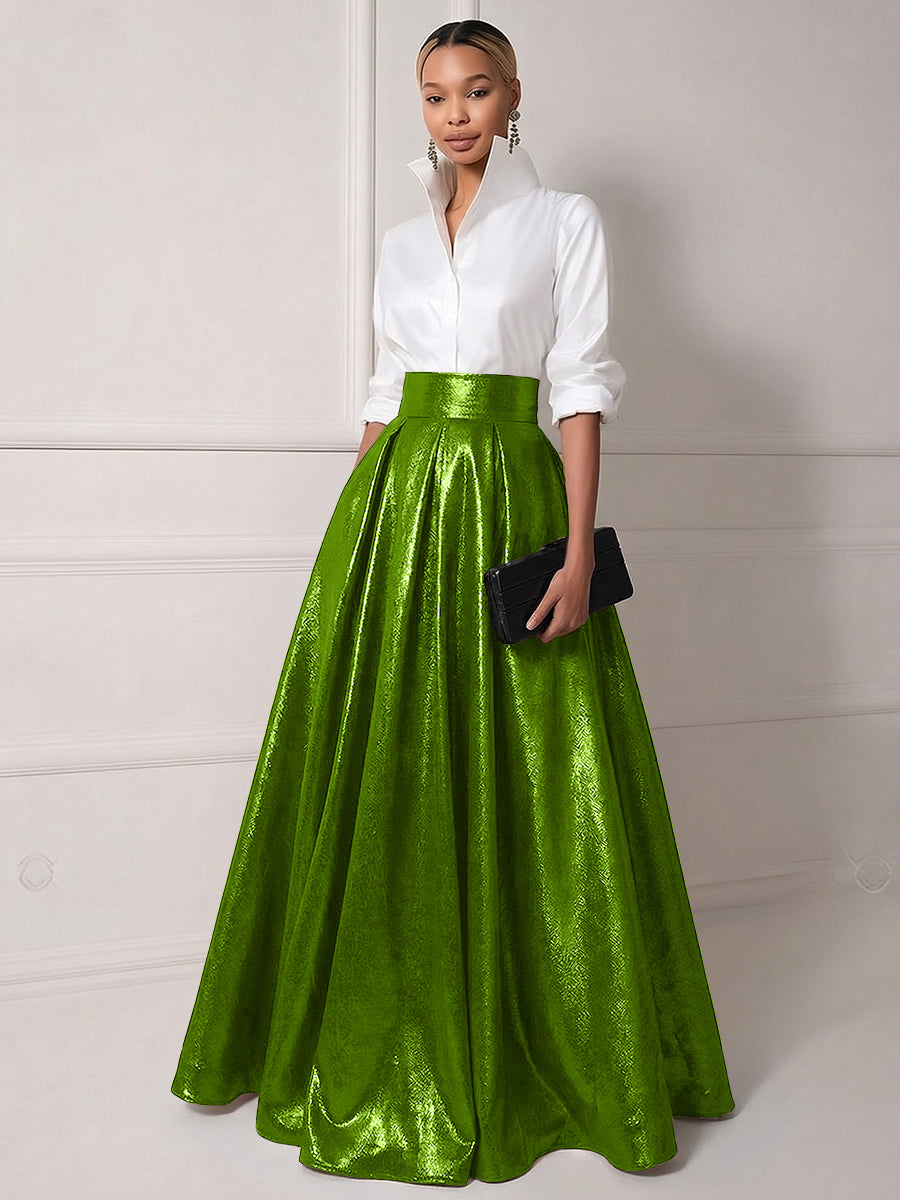 A Line Shirt Collar Half Sleeve Long Elegant Mother of the Bride Dresses with Pleats