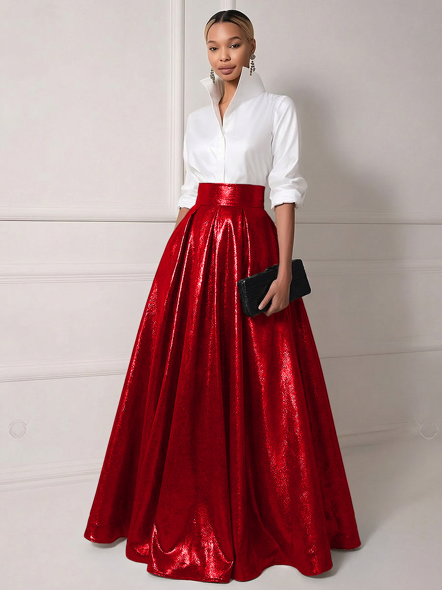 A Line Shirt Collar Half Sleeve Long Elegant Mother of the Bride Dresses with Pleats
