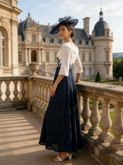 A-Line V-Neck Ankle-Length Mother of the Bride Dresses with Lace Appliques