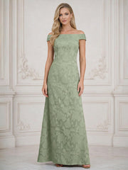A Line Off Shoulder Floral Chiffon Sleeveless Floral Mother of the Bride Dresses