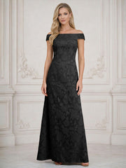 A Line Off Shoulder Floral Chiffon Sleeveless Floral Mother of the Bride Dresses