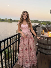 A-Line Floral Sequin Lace Floor-Length Mother of the Bride & Groom Dresses with Ruched Satin Bodice