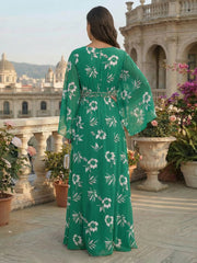 A-Line Chiffon Floral Print Maxi Mother of the Bride & Groom Dresses with Rhinestone Waist