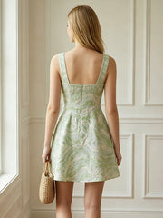 A-Line/Princess Elegant Cocktail Dresses Square Neck Jacquard Short-Length