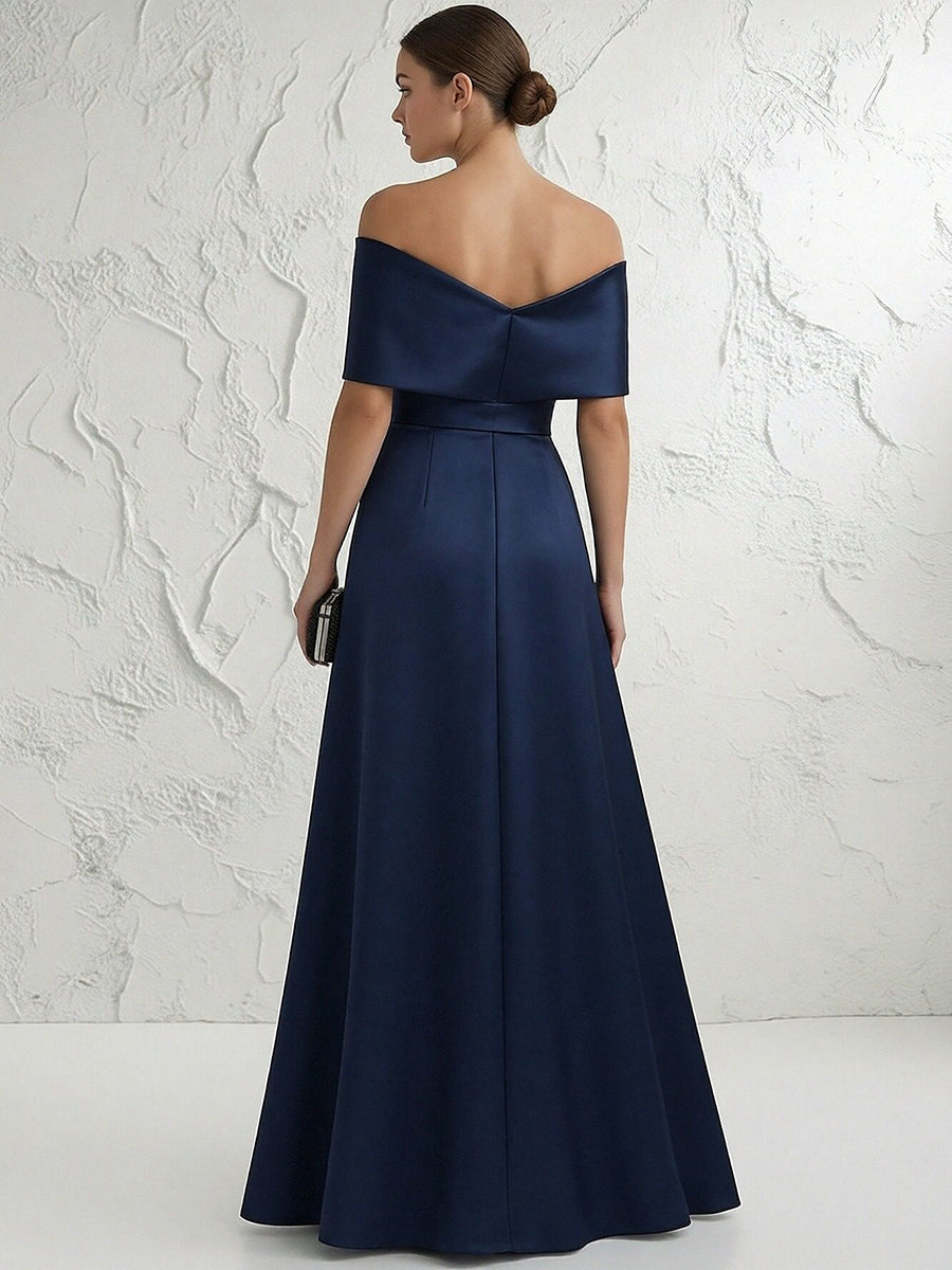 A Line/Princess Off Shoulder Floor Length Elegant Evening Dresses