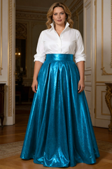 A Line Shirt Collar Half Sleeve Long Elegant Mother of the Bride Dresses Plus Size Gown